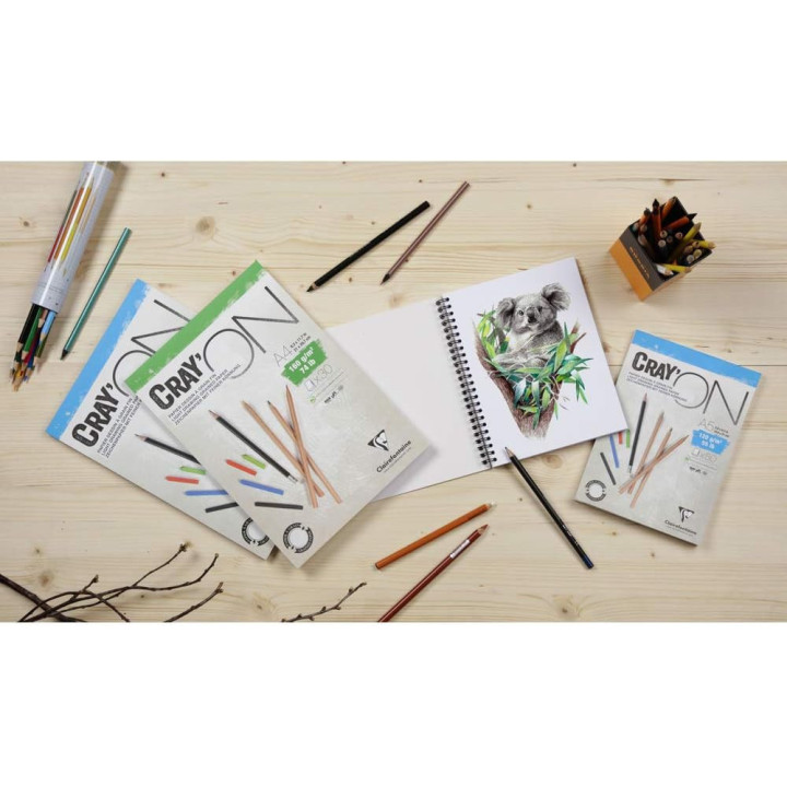 Bloc - Dessin - A4 - 160g - 30 feuilles - Grain fin - Clairefontaine - Cray'On