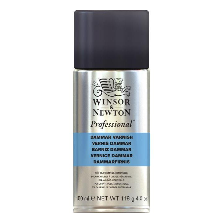 Bombe de vernis brillant - Dammar professionnel - 150ml - Winsor et Newton