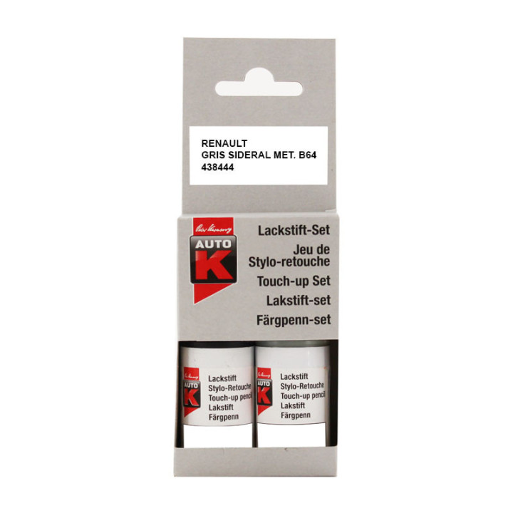 Stylo de retouche et vernis pour carrosserie - Renault - B64 Gris sidéral - Auto K