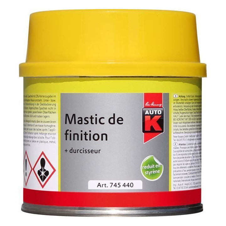 Mastic de finition carrosserie auto pot 250g Auto K