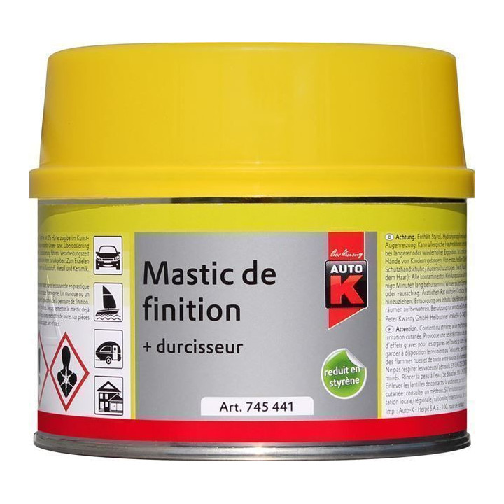 Mastic de finition carrosserie auto pot 500g Auto K