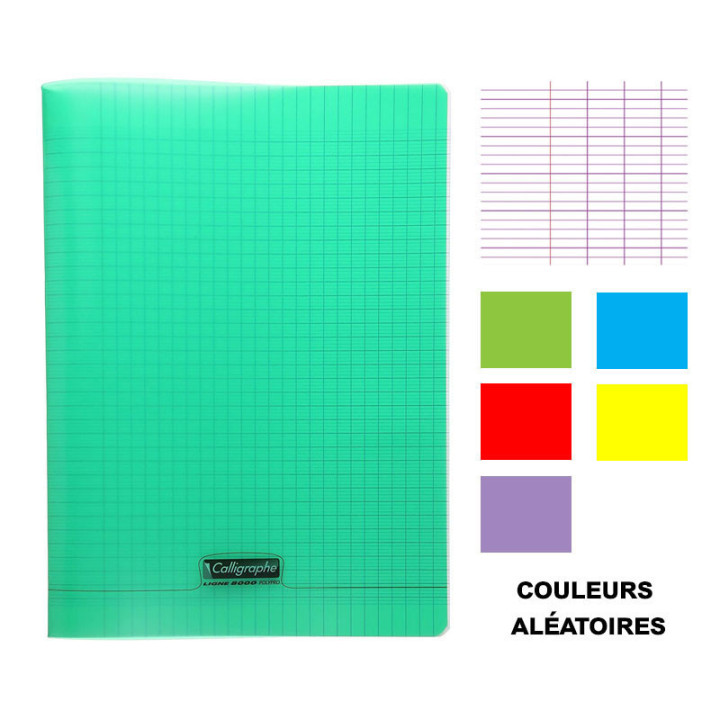 Cahier - 24x32(cm) - Grands carreaux - 48 pages - couverture en polypro - sans spirale - Clairefontaine