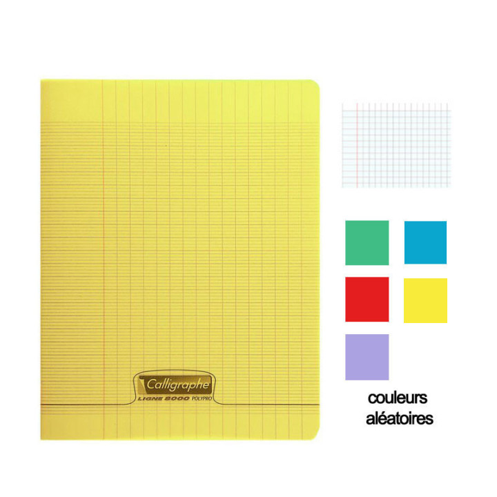 Lot de 10 cahiers - 24x32(cm) - Grands carreaux - 48 pages - couverture en polypro - sans spirale - Clairefontaine