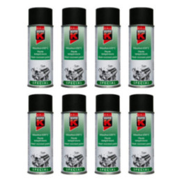 Lot de 8 bombes de peinture haute température - noir mat - Auto-K - 400ml