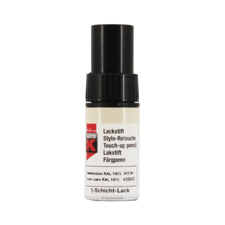 Stylo de retouche pour carrosserie de voiture - Multi-marques - Ivoire - RAL 1015 - Auto K