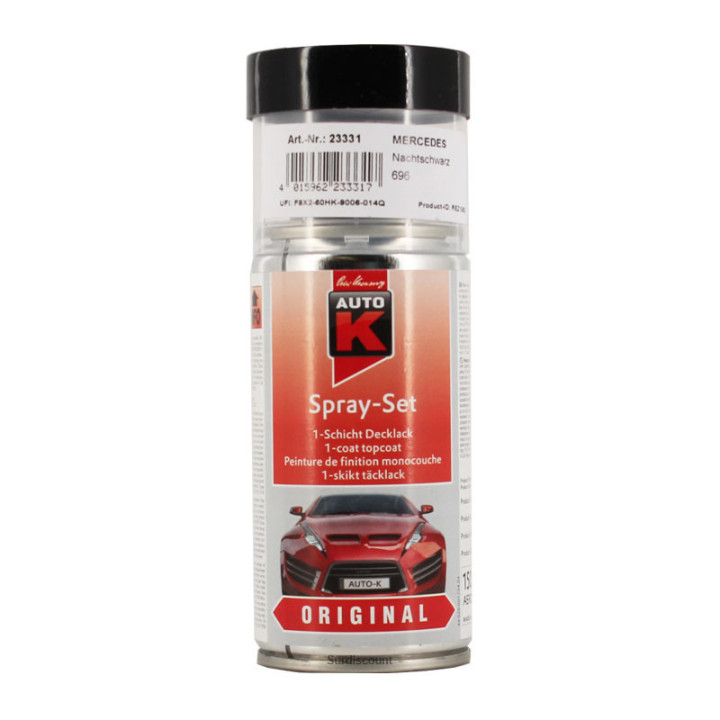 Bombe de peinture pour carrosserie - Mercedes - 696 Nachtschwarz - 150ml - Auto K