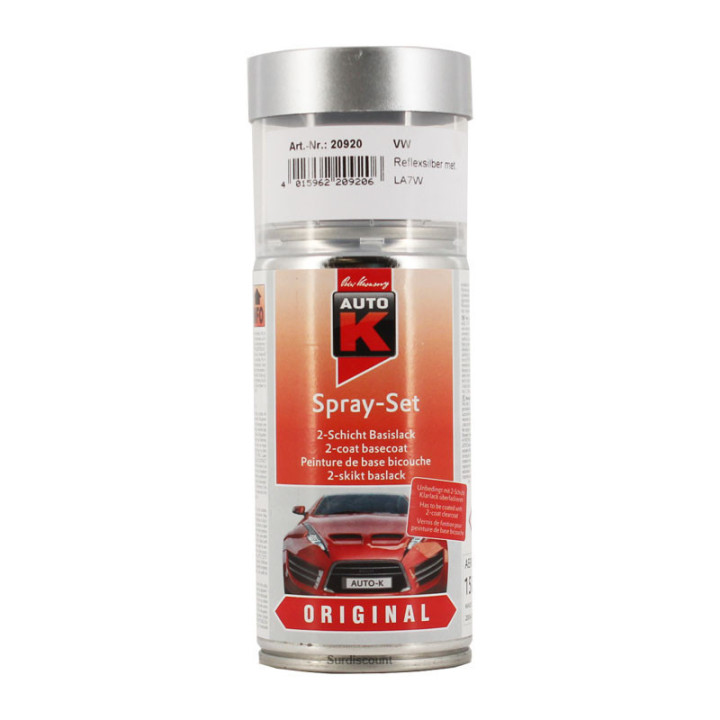 Bombe de peinture pour carrosserie - Audi - Volkswagen - LA7W Reflexsilber - 150ml - Auto K