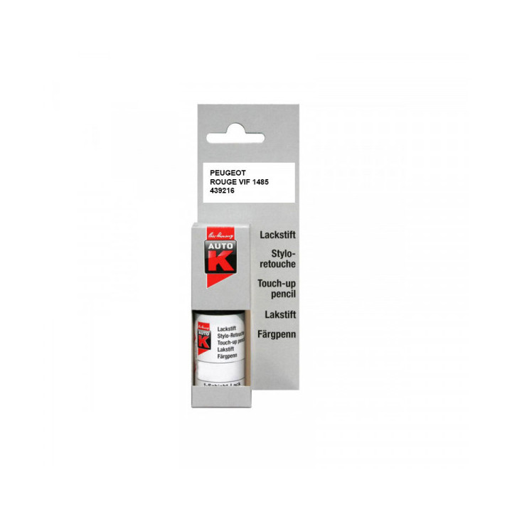 Stylo de retouche pour carrosserie - Peugeot - 1485 Rouge vif - Auto K