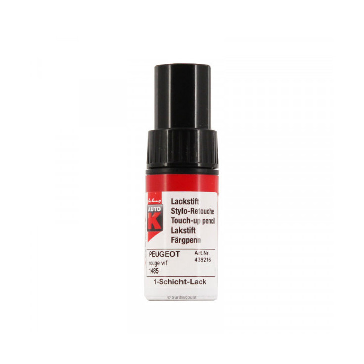 Stylo de retouche pour carrosserie - Peugeot - 1485 Rouge vif - Auto K