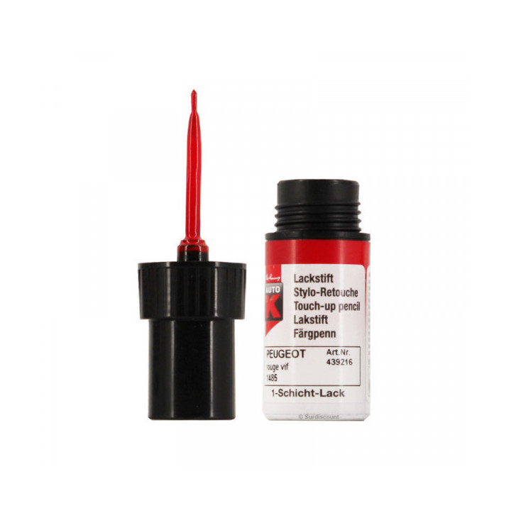Stylo de retouche pour carrosserie - Peugeot - 1485 Rouge vif - Auto K