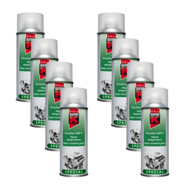 8 bombes aérosol vernis de finition haute température Auto-K 400ml