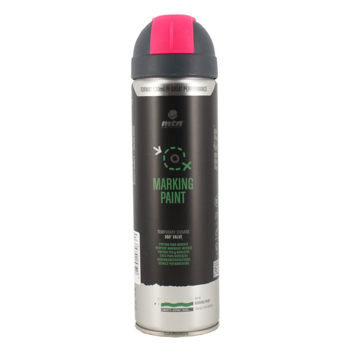 Bombe de peinture de marquage au sol signalisation - Rose - MTN Pro - 500ml
