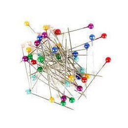Epingles à tête ronde - Colorées - 3 cm - 50 pièces