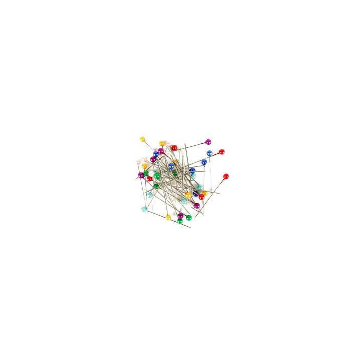 Epingles à tête ronde - Colorées - 3 cm - 50 pièces