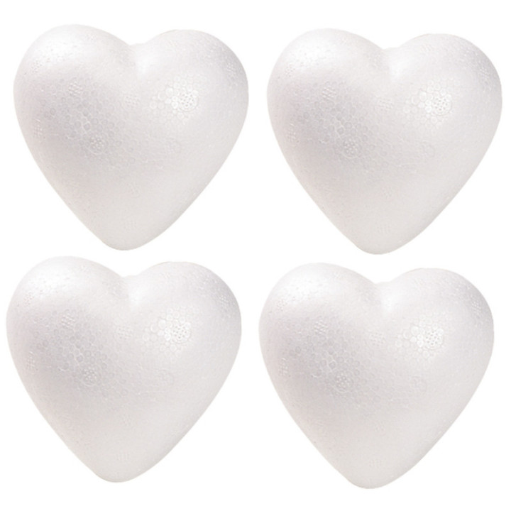 4 cœurs en polystyrène - Personnalisable - 9 cm - CTOP