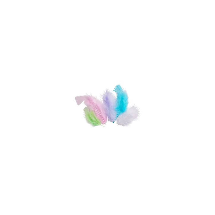 Plumes - Assortiment couleurs pastels - 10 cm - 50 pièces