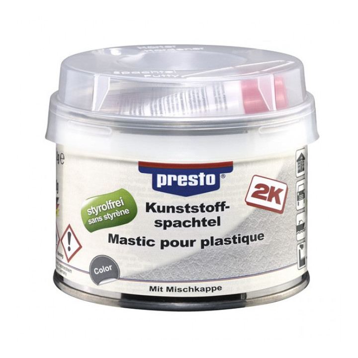 Mastic de réparation pour surfaces en plastique - 250g - Presto
