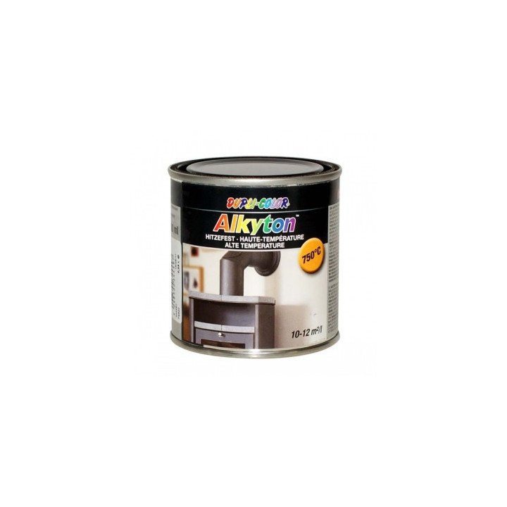 Pot de peinture haute température jusqu'à 750°C - Noir - Alkyton - 250 ml