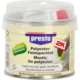 Mastic de rebouchage fin polyester - Pour le bois métal plastique - 250g - Presto