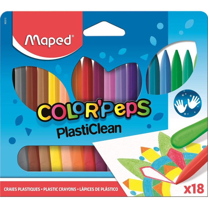18 craies de coloriage - Ergonomique - Color'Peps - Plasticlean - Maped