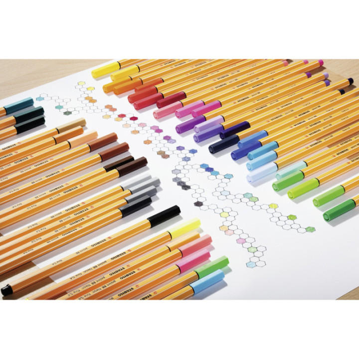 Pochette de 15 stylos-feutres STABILO point 88 - pointe fine - coloris assortis