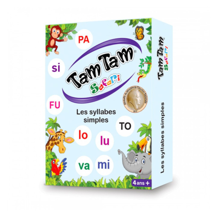 Jeu éducatif - Tam Tam Safari - Les syllabes simples - Jeu de lecture - Dès 4 ans