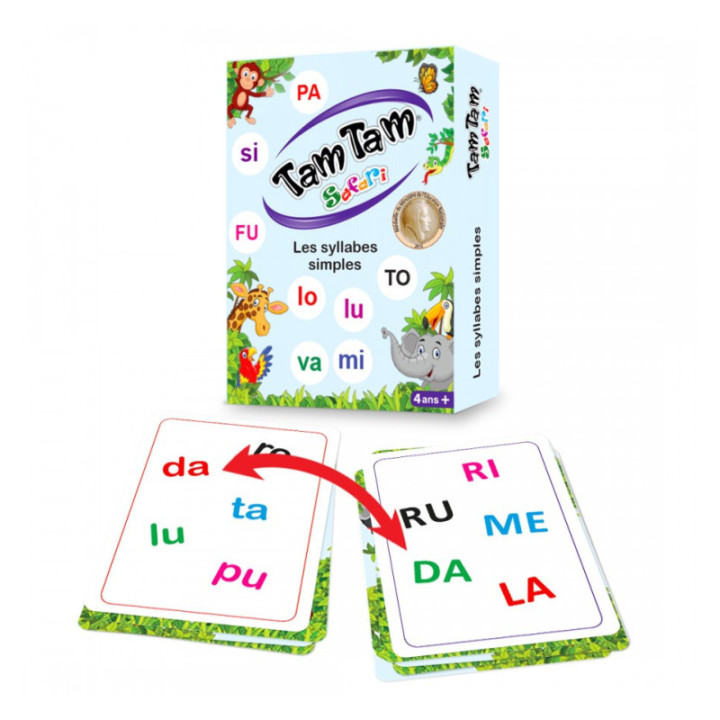 Jeu éducatif - Tam Tam Safari - Les syllabes simples - Jeu de lecture - Dès 4 ans