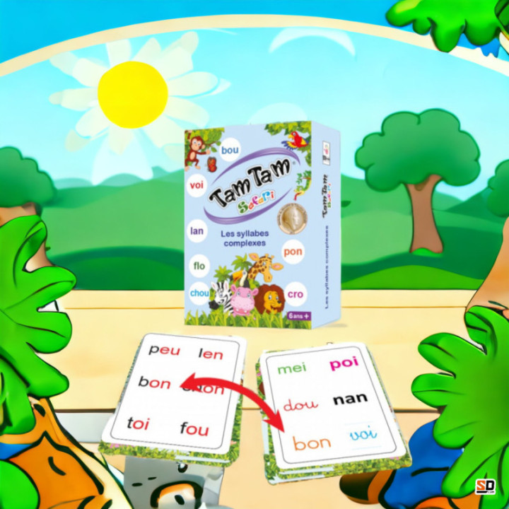 Jeu éducatif - Tam Tam Safari - Les syllabes complexes - Jeu de lecture - Dès 6 ans
