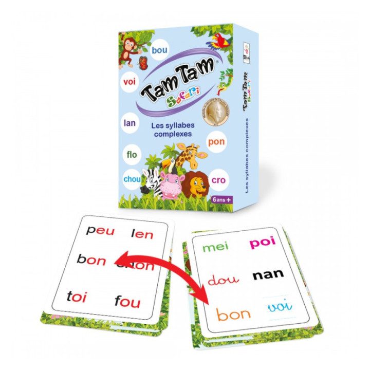 Jeu éducatif - Tam Tam Safari - Les syllabes complexes - Jeu de lecture - Dès 6 ans