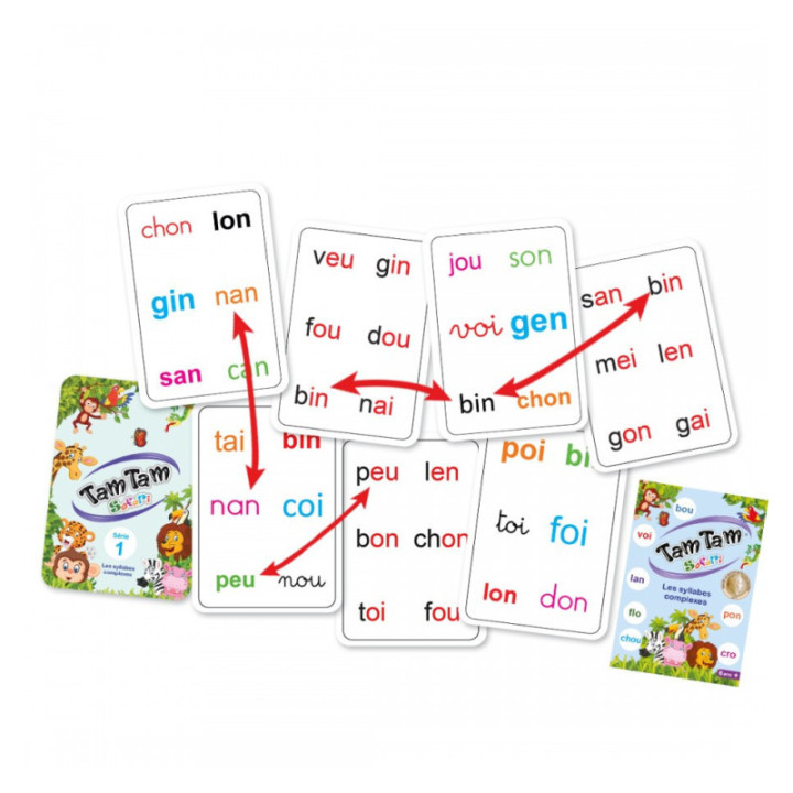 Jeu éducatif - Tam Tam Safari - Les syllabes complexes - Jeu de lecture - Dès 6 ans