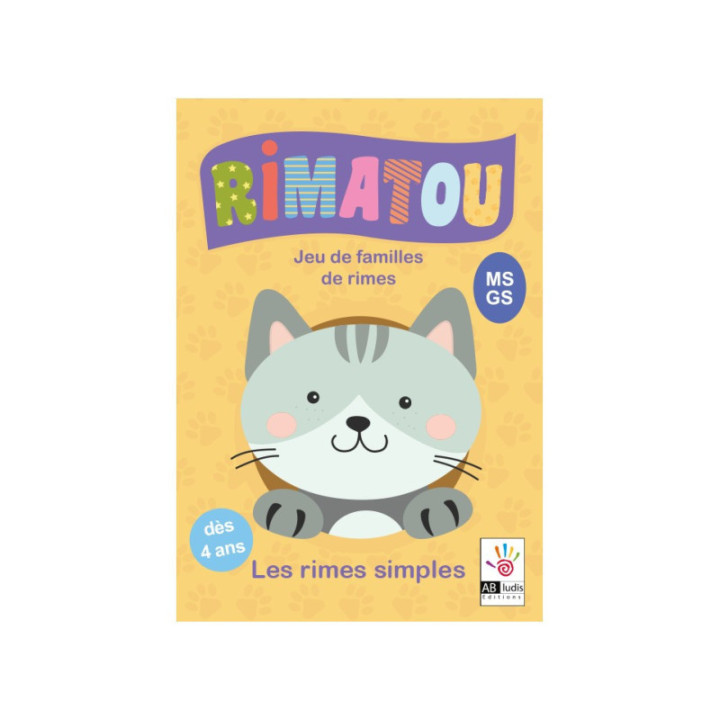 Jeu éducatif - Rimatou 1 - Les rimes simples - Jeu de familles de rimes - Dès 4 ans