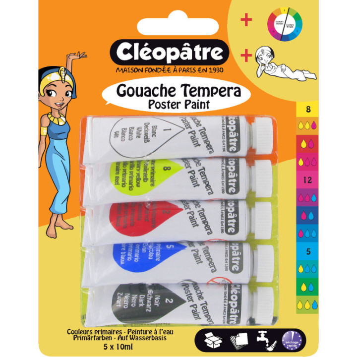 Lot De 5 Tubes De Gouache Tempera - Cléopâtre