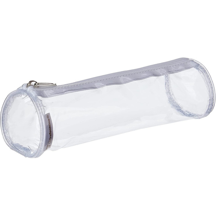 Trousse - Ronde - Spécial examen - Plastique - Transparente - 7 x 22 cm