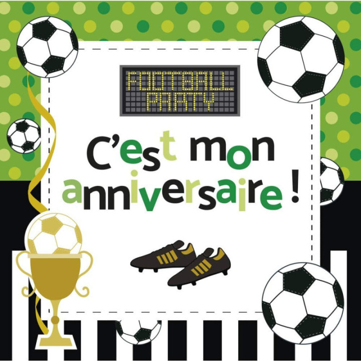 Cartons d'invitation et enveloppes - Anniversaire enfant - Football - Clairefontaine
