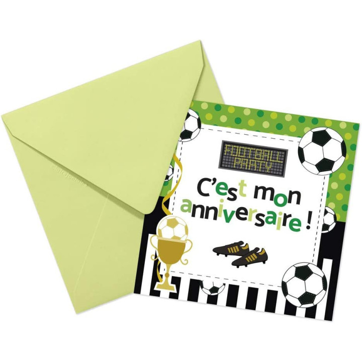 Cartons d'invitation et enveloppes - Anniversaire enfant - Football - Clairefontaine