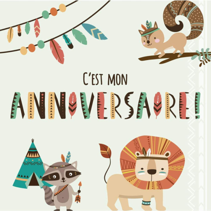 Cartons d'invitation et enveloppes - Anniversaire enfant - Indiens - Clairefontaine
