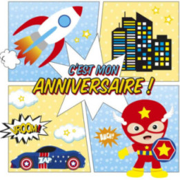 Cartons d'invitation et enveloppes - Anniversaire enfant - Super héros - Clairefontaine