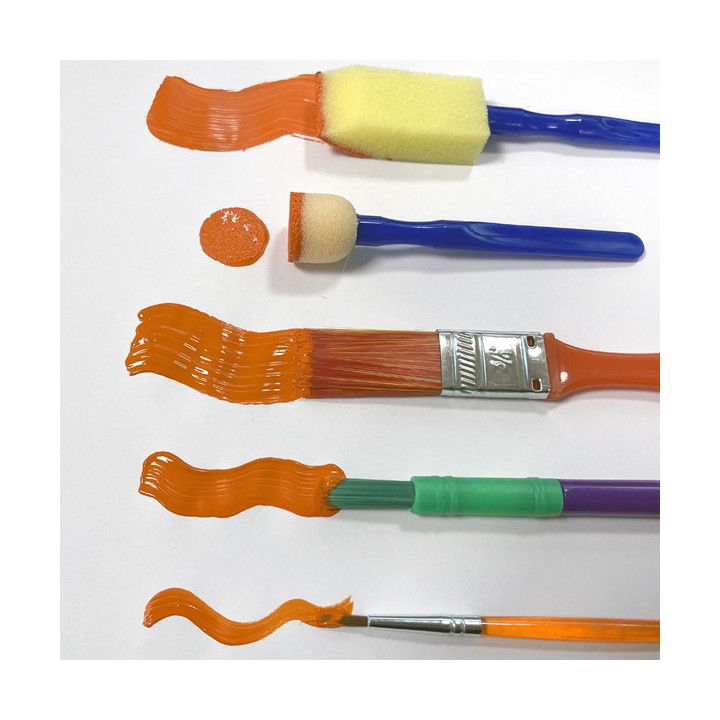 Lot de 25 pinceaux et brosses - Ecole et loisirs créatifs - Formes et tailles assorties