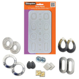 Moule en silicone - Modèles de boucles d'oreilles - 16 formes - Cléopâtre