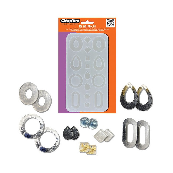 Moule en silicone - Modèles de boucles d'oreilles - 16 formes - Cléopâtre