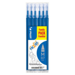Lot de 6 recharges FriXion pointe moyenne 0,7mm bleu Pilot