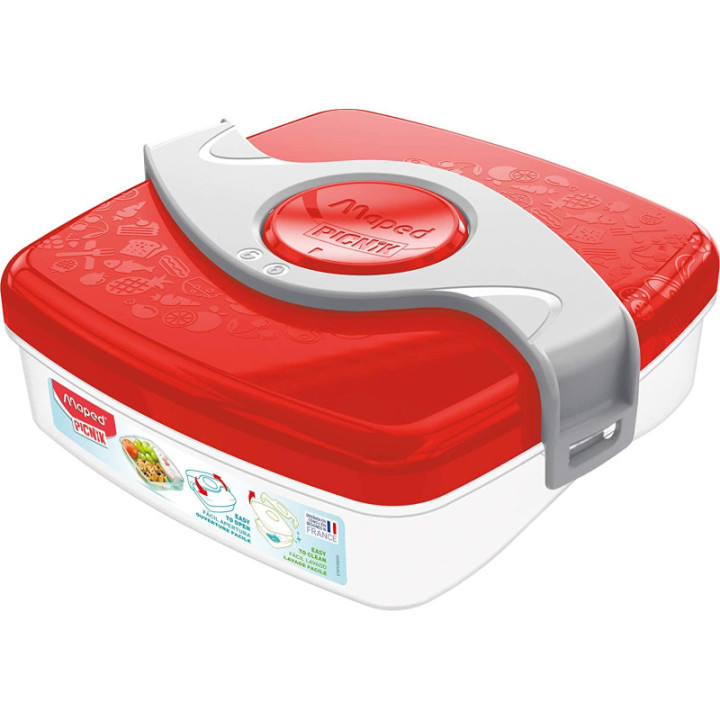 Boîte à goûter - Plastique - Rouge - 1 compartiment - 520 ml - 15 x 17 cm - Maped