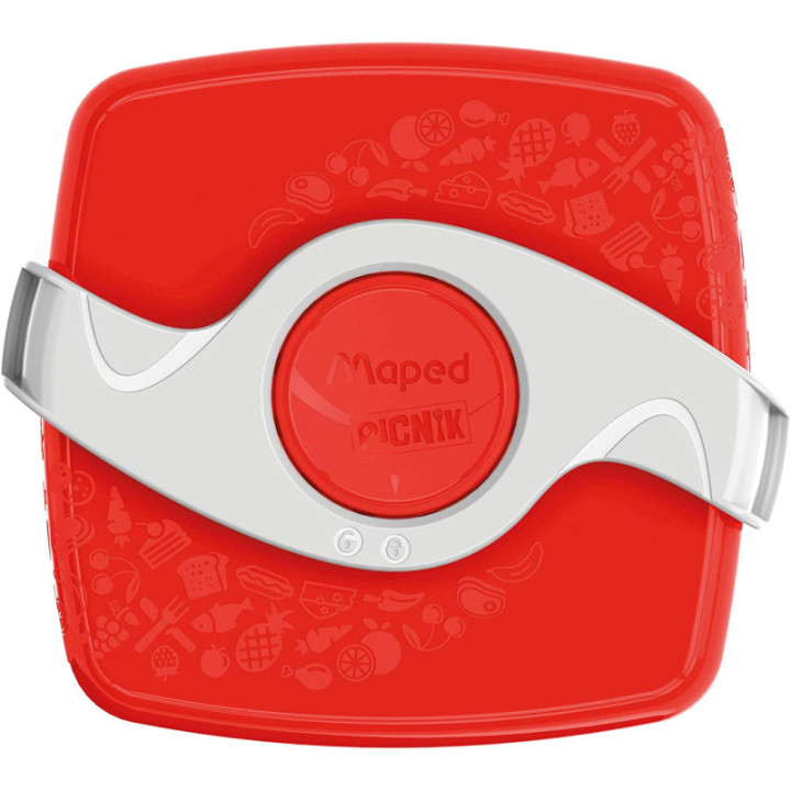 Boîte à goûter - Plastique - Rouge - 1 compartiment - 520 ml - 15 x 17 cm - Maped