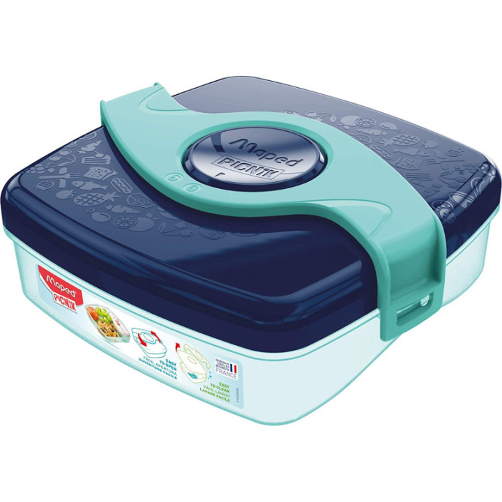 Boîte à goûter - Plastique - Bleu vert - 1 compartiment - 520 ml - 15 x 17 cm - Maped