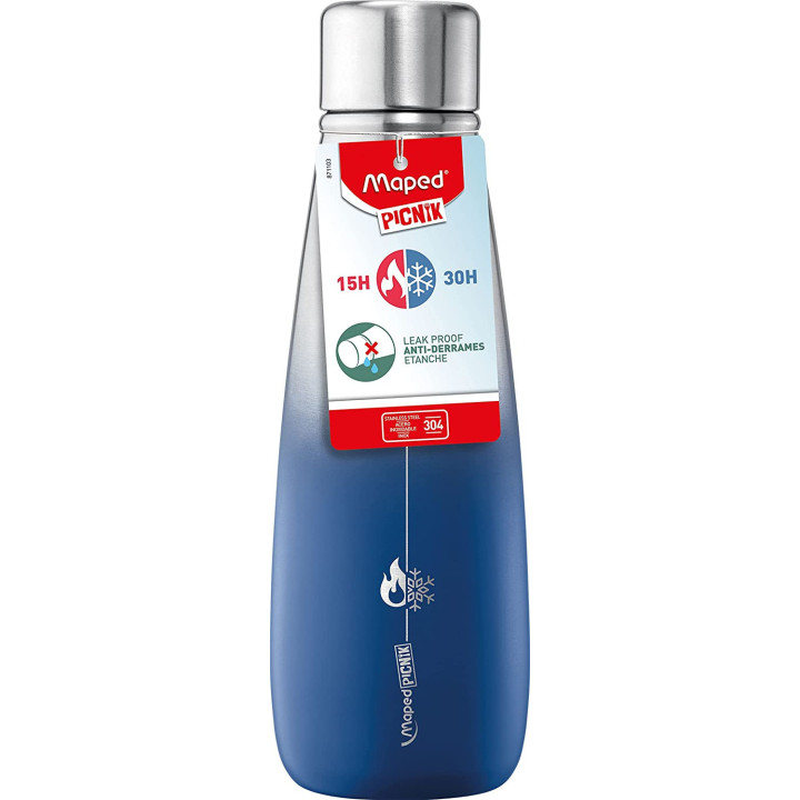 Bouteille isotherme - 500ml - Etanche - Acier inoxydable - Maped
