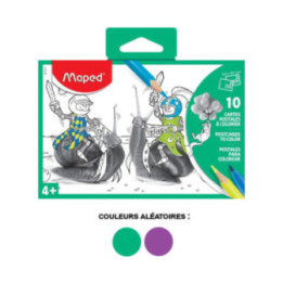 Etui de 10 cartes postales à colorier 10x15cm - Maped