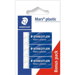 Lot de 3 gommes blanches - Sans phtalate ni latex - Staedtler - Mars plastic