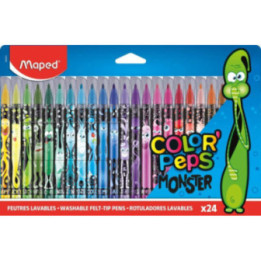 24 feutres de coloriage - Pointe moyenne - Assortiment - Color'Peps Monster - Maped