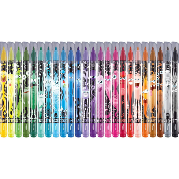 24 feutres de coloriage - Pointe moyenne - Assortiment - Color'Peps Monster - Maped