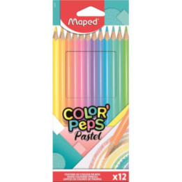 12 crayons de couleur - Couleurs pastel - Color'Peps - Maped